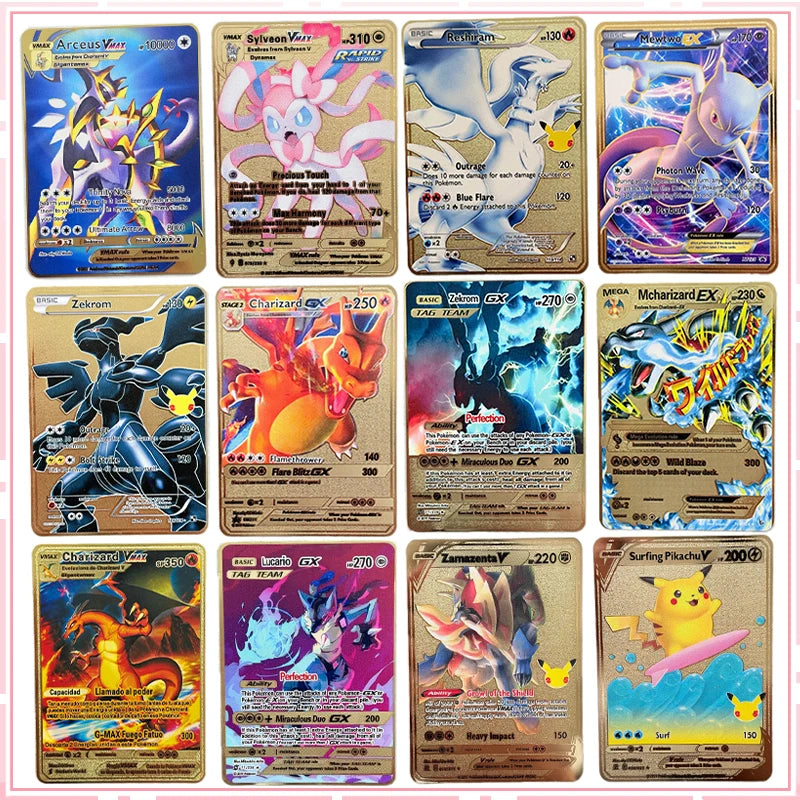 Carte Pokémon Or en métal | Collection Légendes Dorées