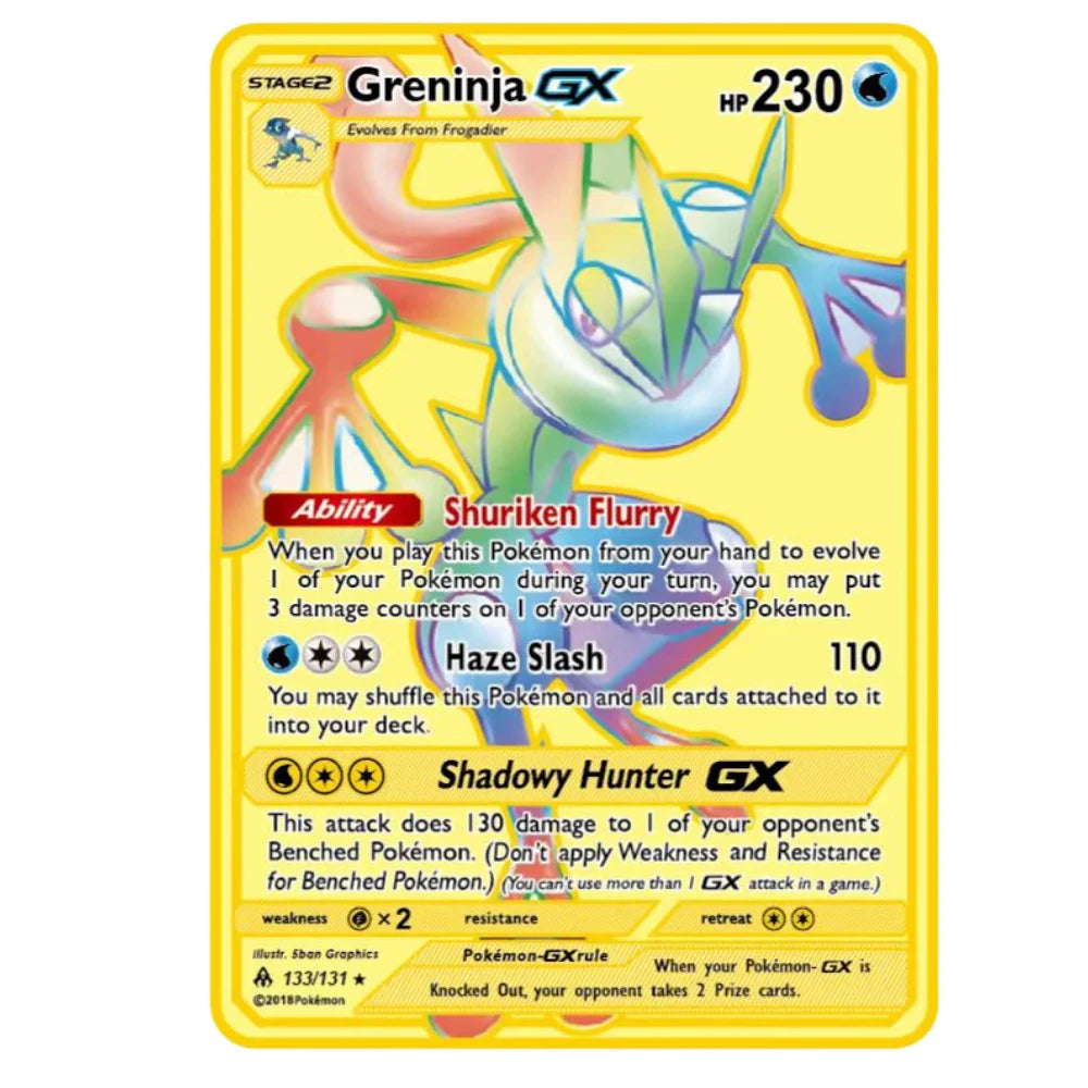 Carte Pokémon Or en métal | gx vmax + 35 choix