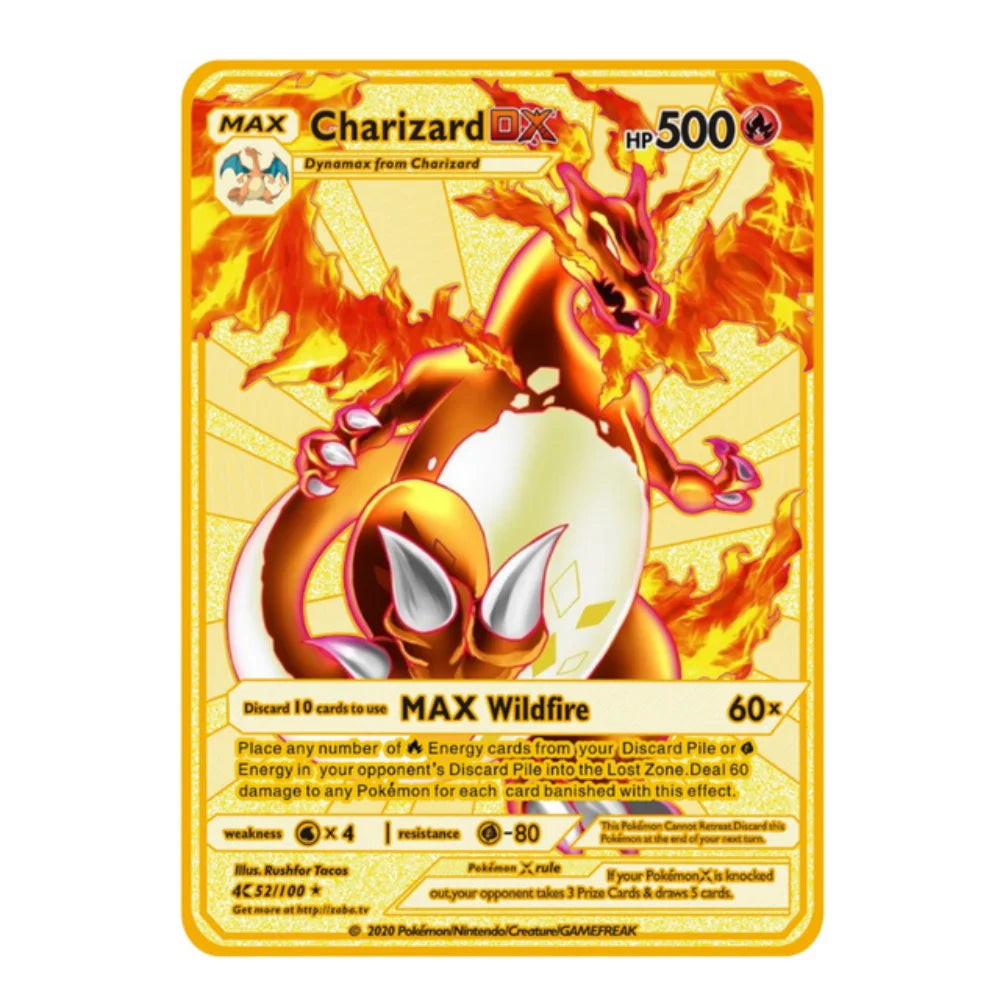 Carte Pokémon Or en métal | gx vmax + 35 choix