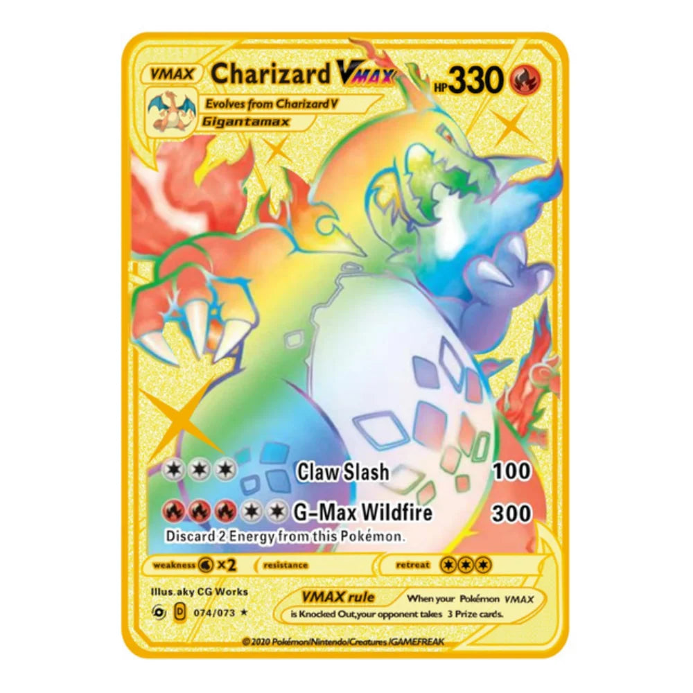 Carte Pokémon Or en métal | gx vmax + 35 choix