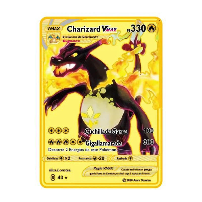 Nouvelle Collection Carte Pokémon Or en metal
