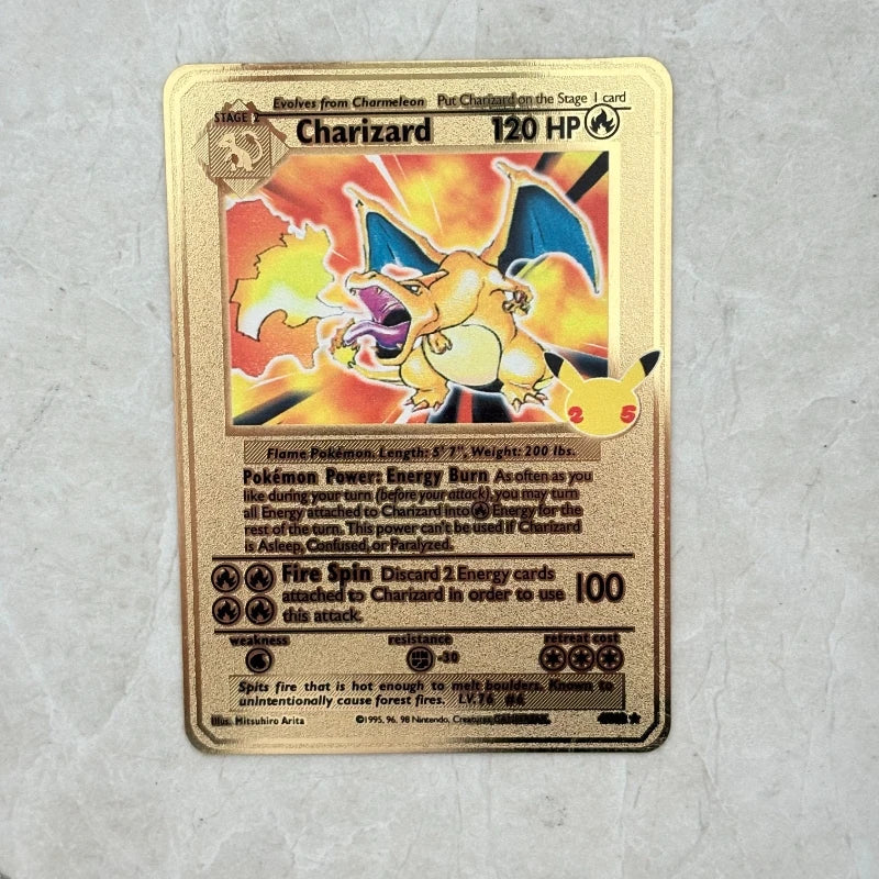 Carte Pokémon Or en métal