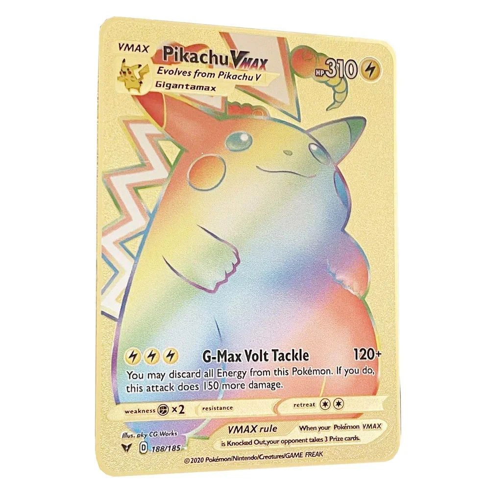 Carte Pokémon Or en métal | Edition limitée