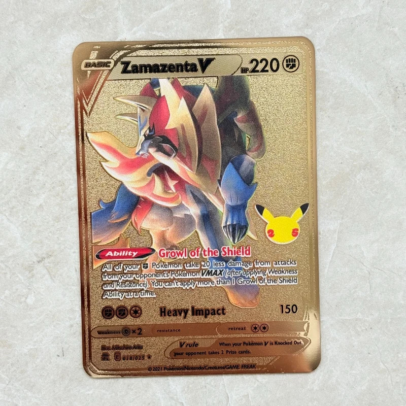 Carte Pokémon Or en métal | Collection Légendes Dorées