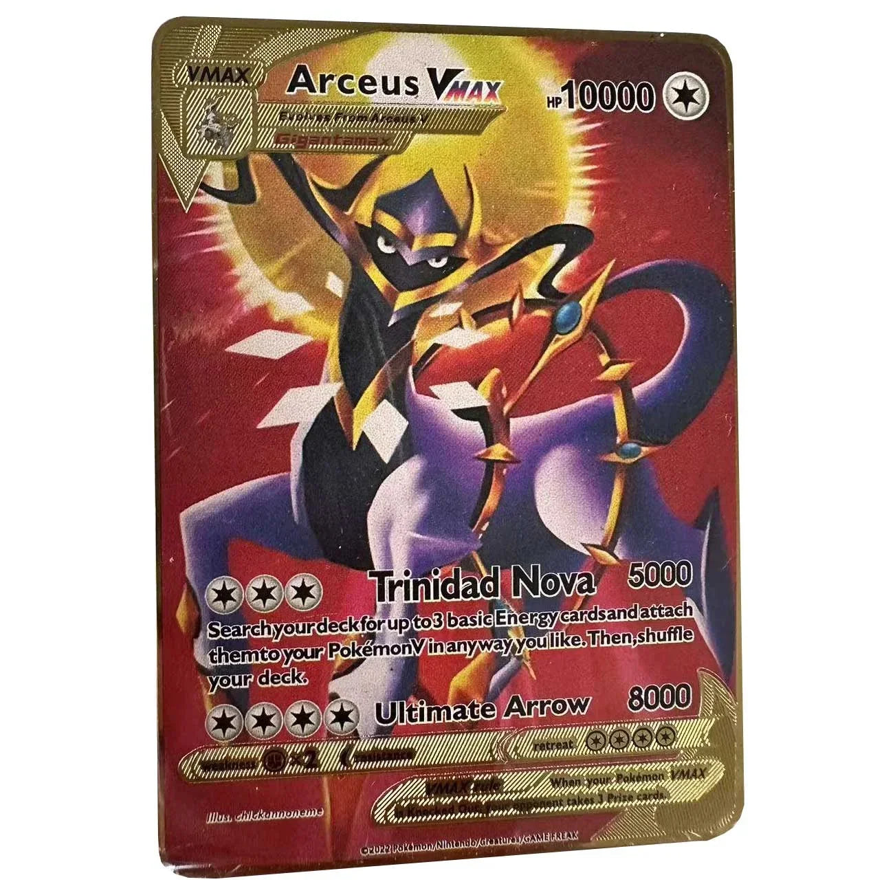 Carte Pokémon Or en métal | Edition limitée