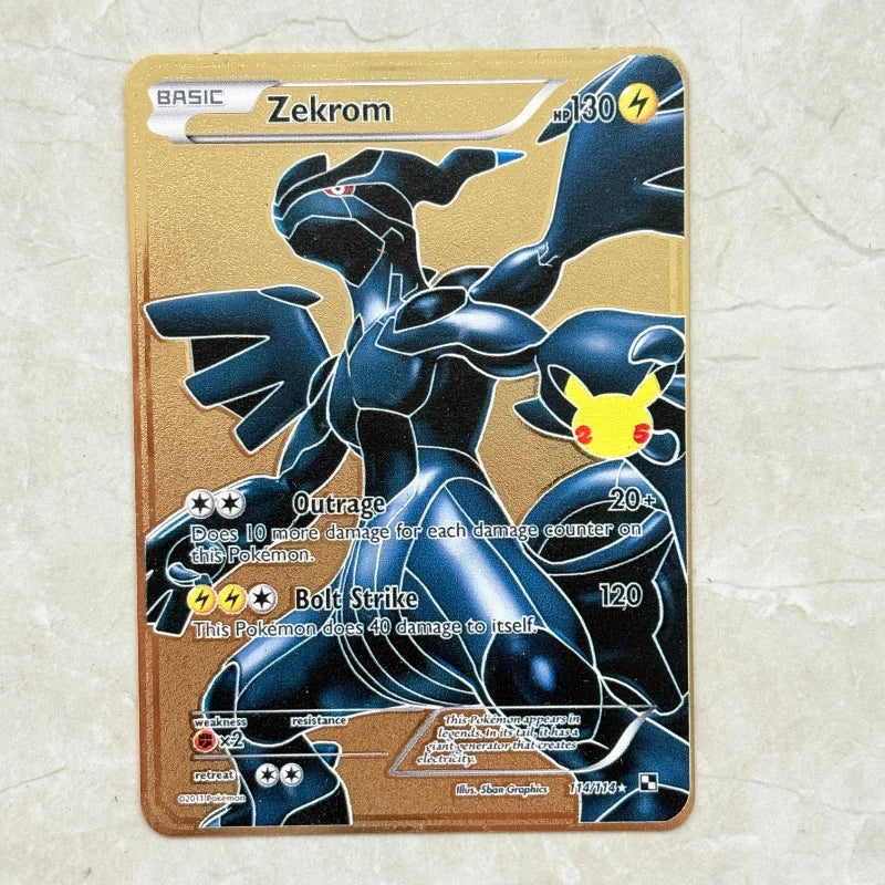 Carte Pokémon Or en métal | Collection Légendes Dorées