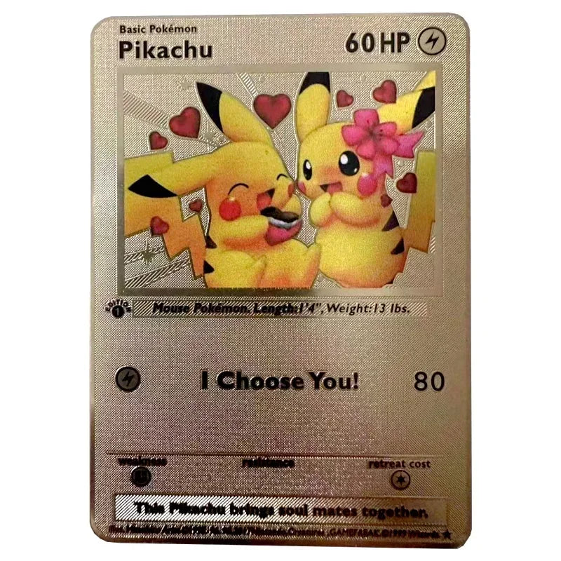 Carte Pokémon Or en métal | Edition limitée