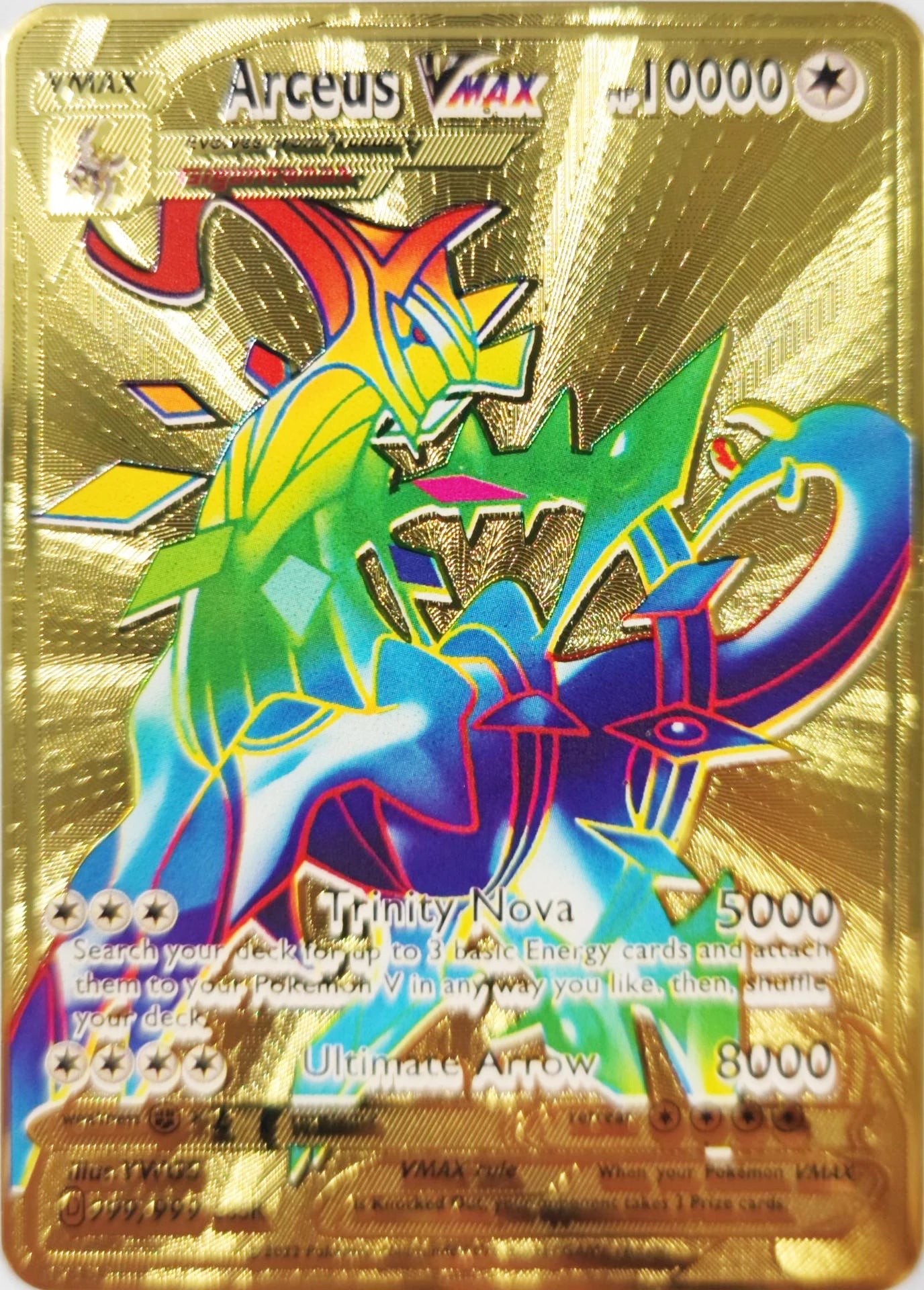 Carte Pokémon Or en métal Vmax Gx | Collection Elite Métallique Alpha, Collection Super PokéQuest : Royaume Fusion
