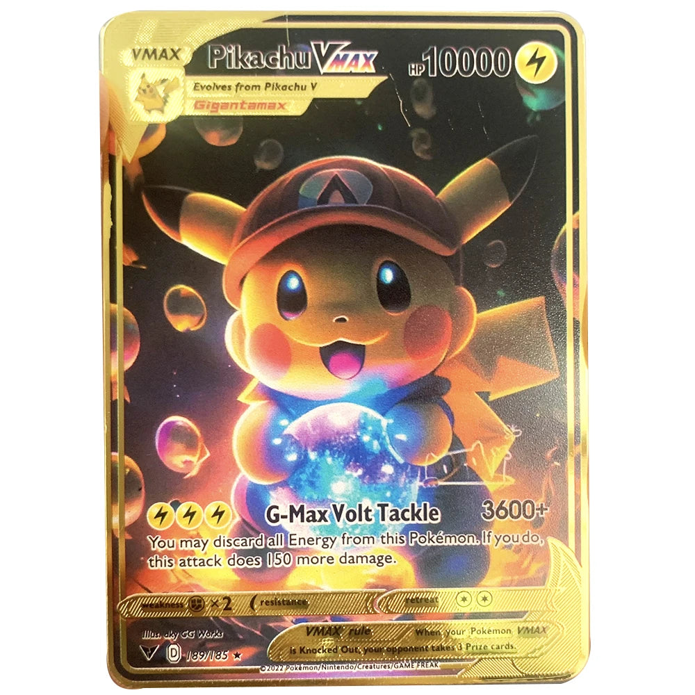Carte Pokémon Or en métal Vmax Gx | Collection Elite Métallique Alpha, Collection Super PokéQuest : Royaume Fusion
