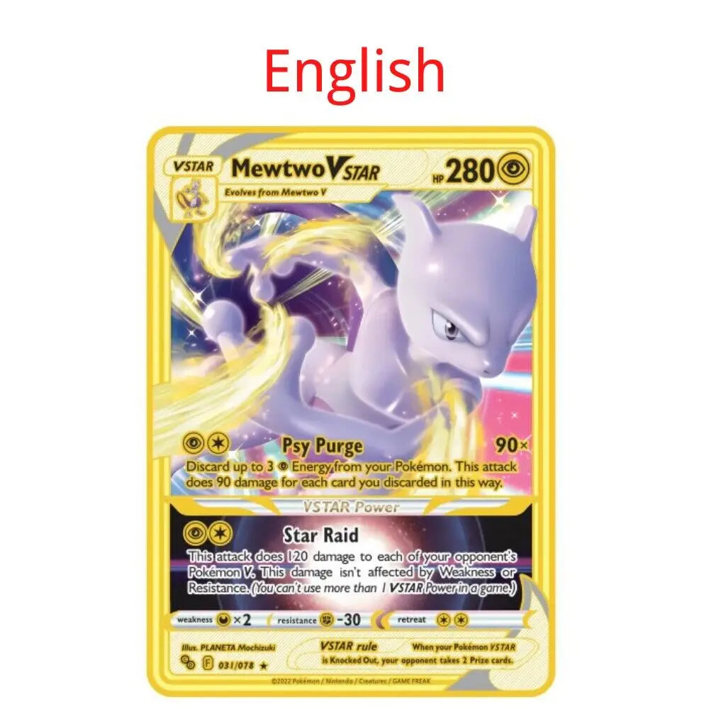 Carte Pokémon Or en métal | 10000 point arceus vmax édition Limitée