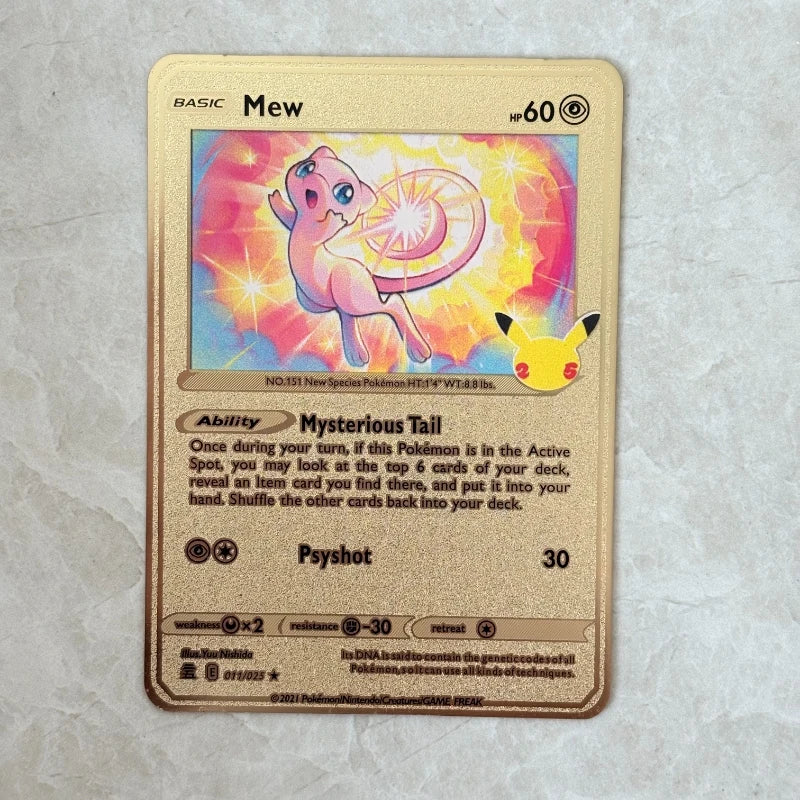Carte Pokémon Or en métal | Collection Mew Mewtwo