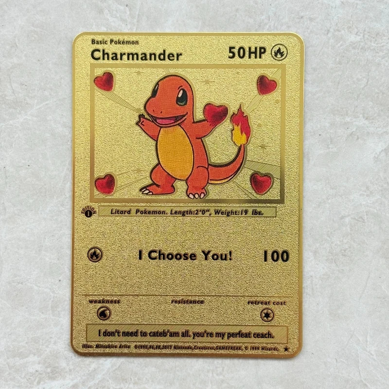 Carte Pokémon Or en métal | Collection Légendes Dorées