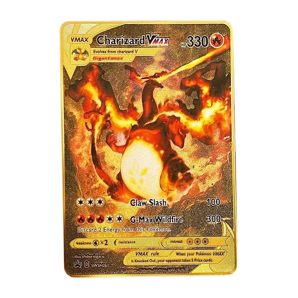 Carte Pokémon Or en métal | Edition limitée