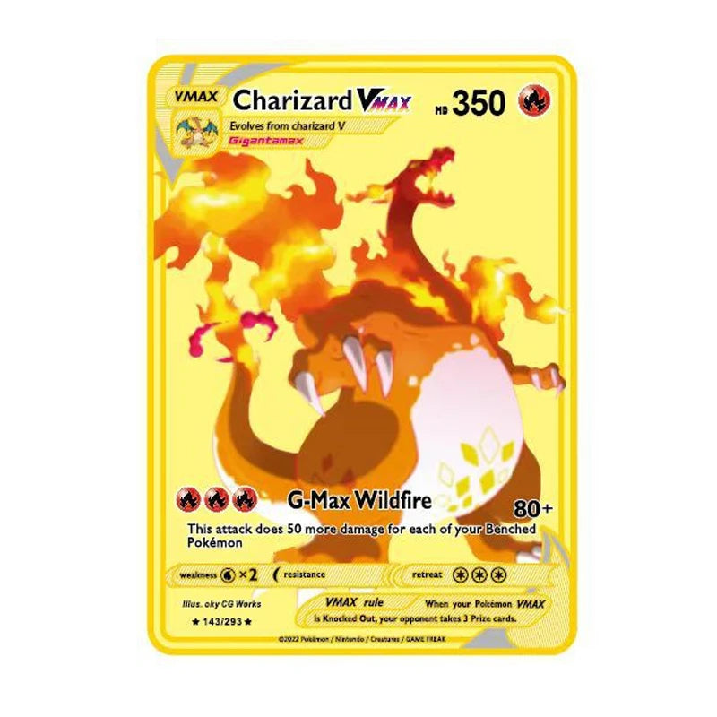 Nouvelle Collection Carte Pokémon Or en metal