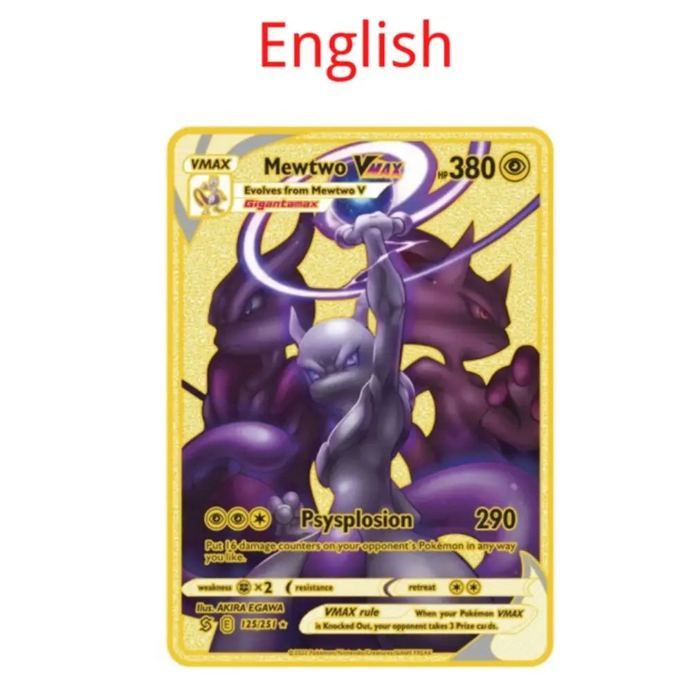 Carte Pokémon Or en métal | 10000 point arceus vmax édition Limitée