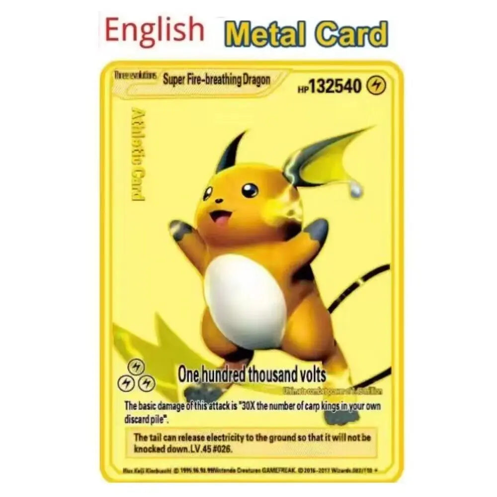 Carte Pokémon Or en métal | 10000 point arceus vmax édition Limitée