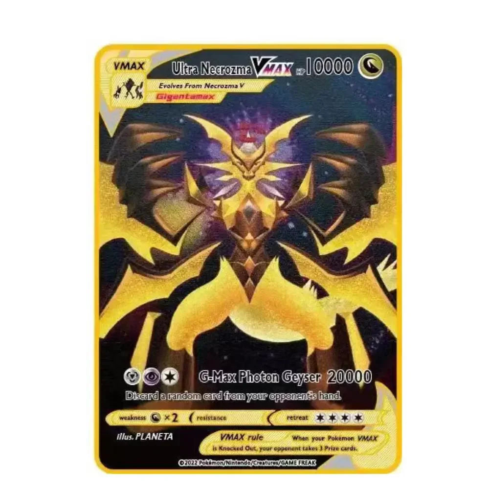 Carte Pokémon Or en métal | 10000 point arceus vmax édition Limitée