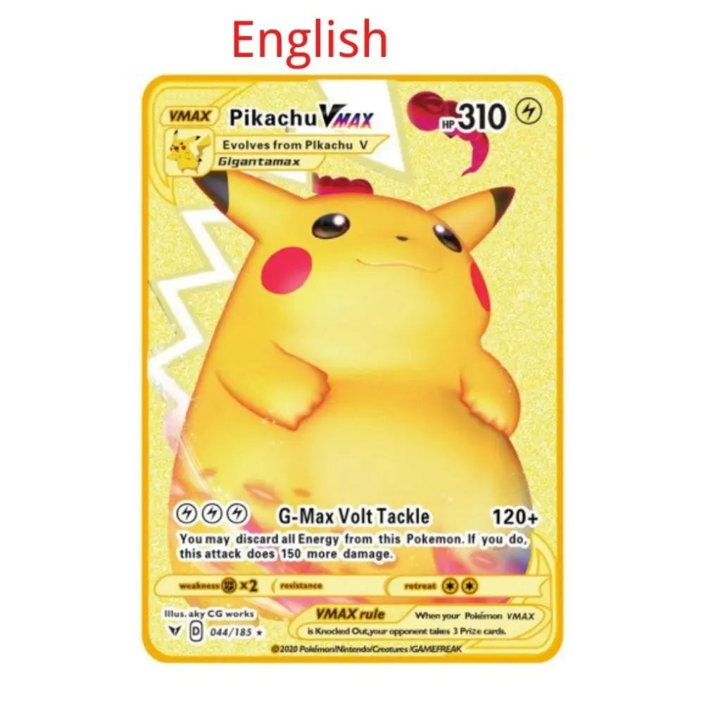 Carte Pokémon Or en métal | 10000 point arceus vmax édition Limitée