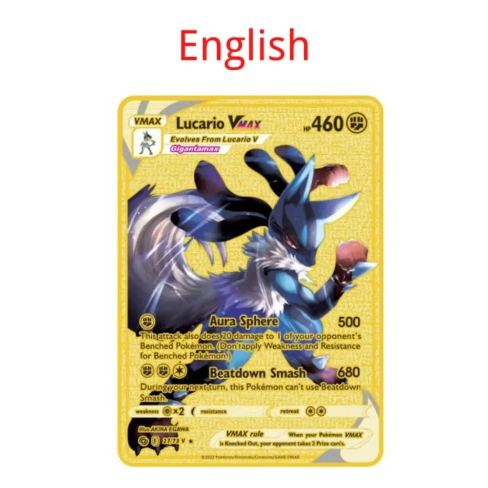 Carte Pokémon Or en métal | 10000 point arceus vmax édition Limitée
