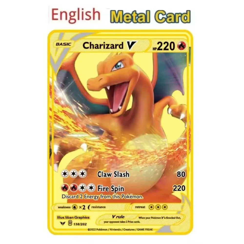 Carte Pokémon Or en métal | 10000 point arceus vmax édition Limitée