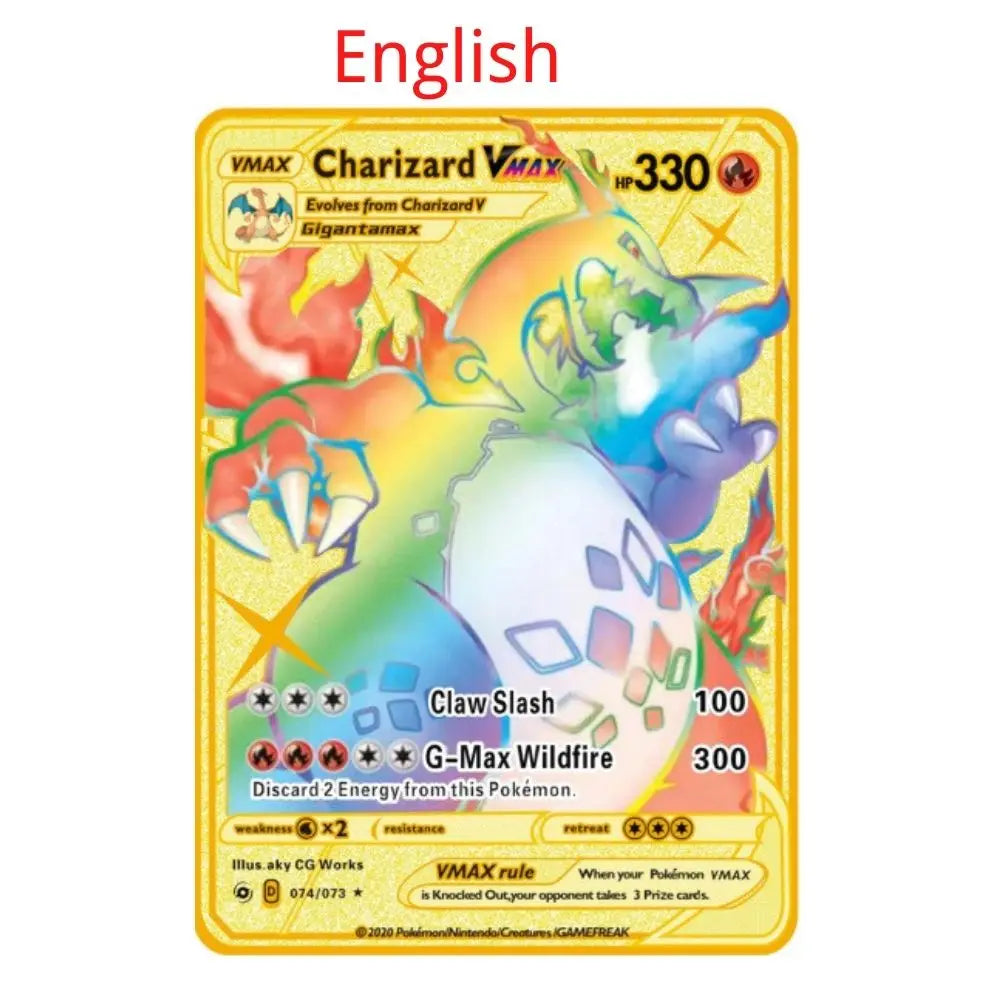 Carte Pokémon Or en métal | 10000 point arceus vmax édition Limitée