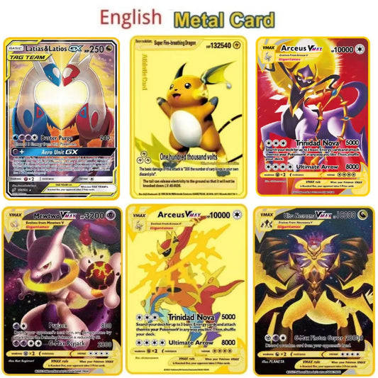 Carte Pokémon Or en métal | gx vmax + 35 choix