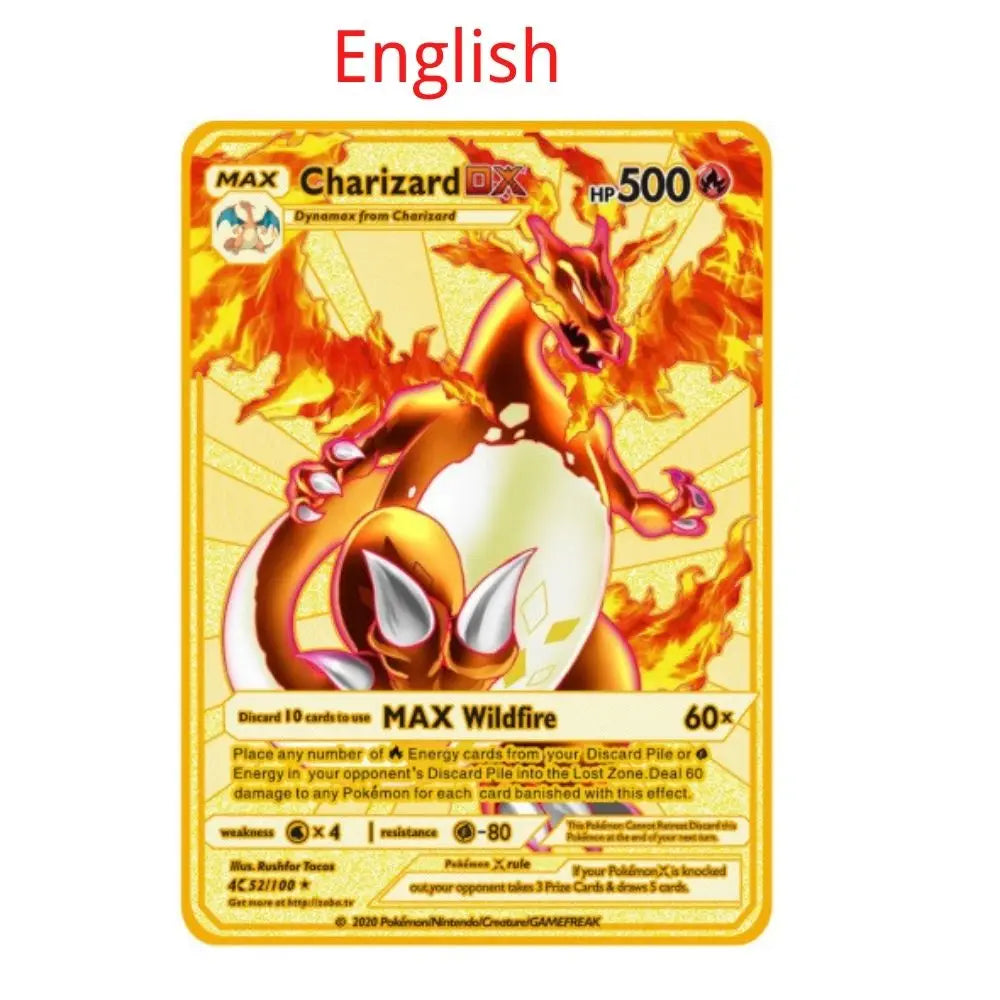 Carte Pokémon Or en métal | 10000 point arceus vmax édition Limitée