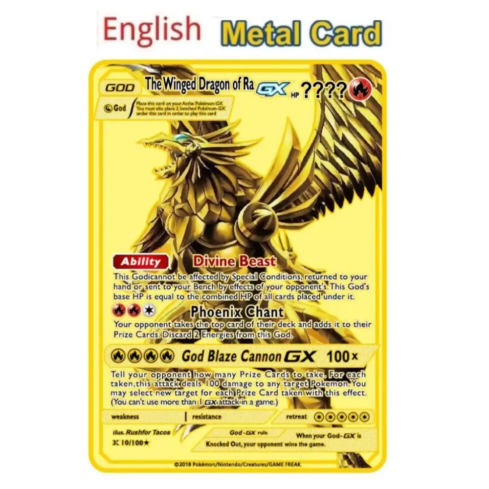 Carte Pokémon Or en métal | 10000 point arceus vmax édition Limitée